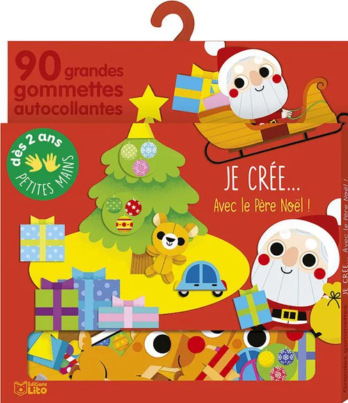 90 grandes gommettes autocollantes - Je créé...Avec le Père Noël - Lito