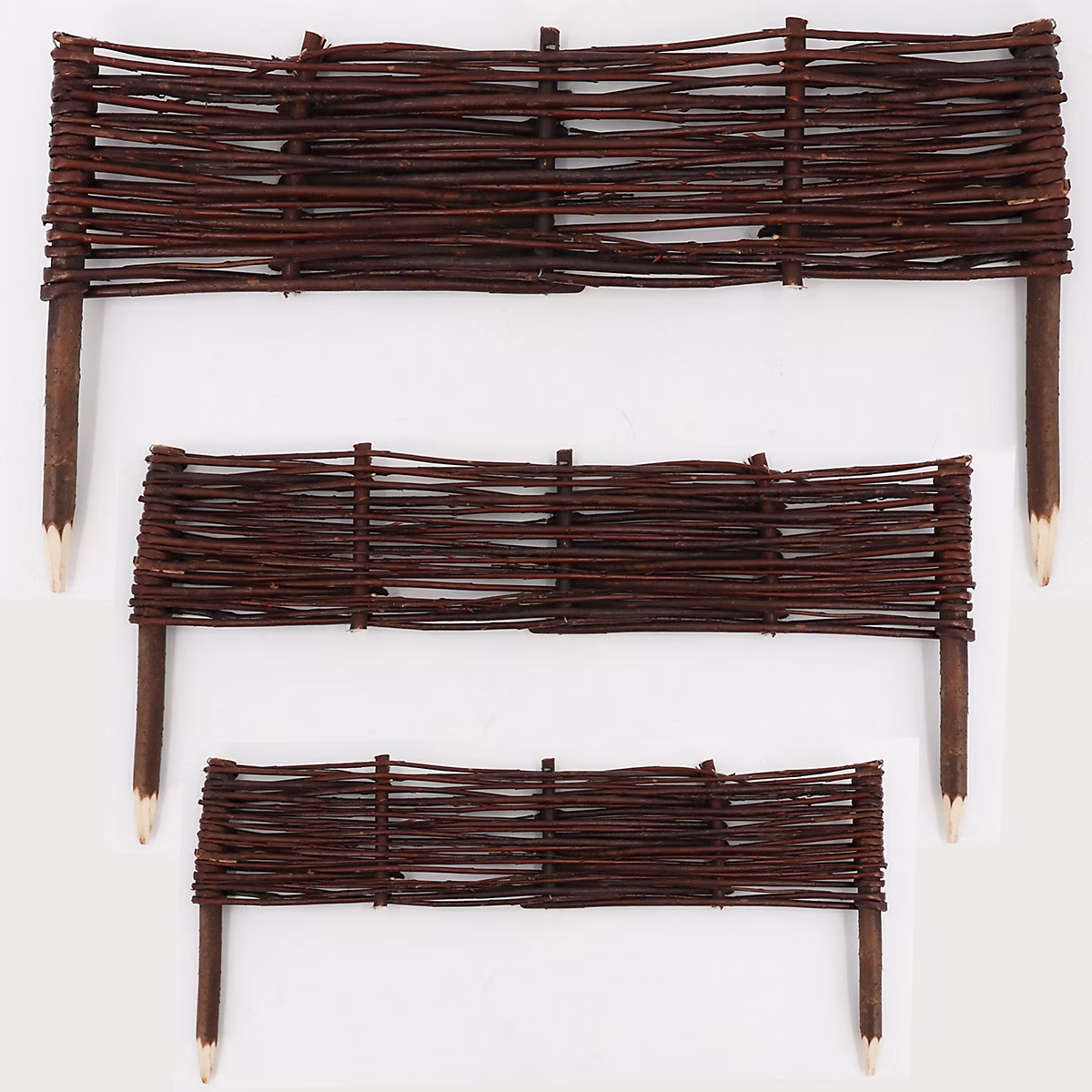 3 bordures de lit en saule 30 × 50cm I bordure de lit / clôture en saule Aquagart