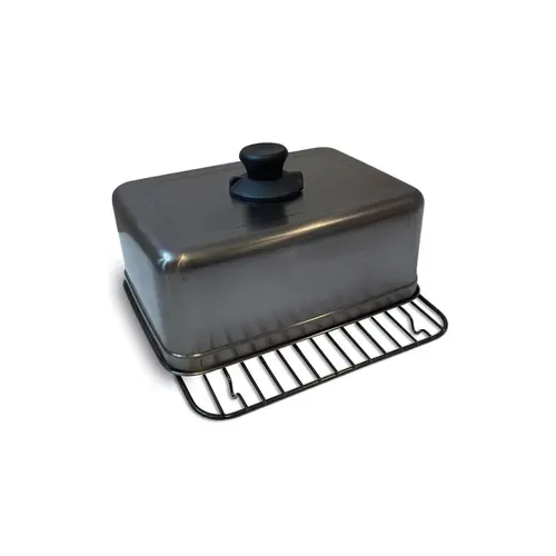Cuiseur et grille pour plancha coloris noir en titane Forge Adour - 30 x 21,5 x 1,2 cm