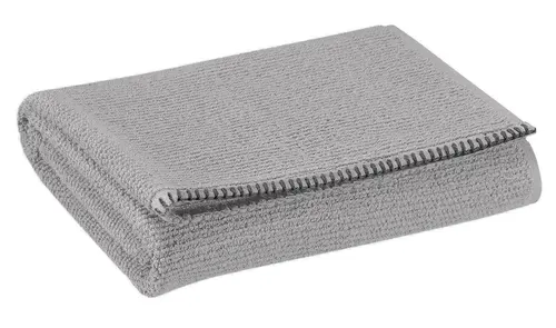 Serviette invité en coton coloris gris perle Vivaraise Bora - 50 x 30 cm