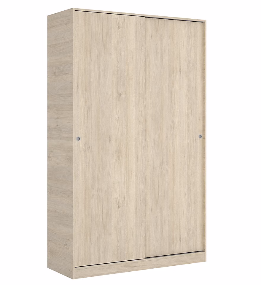 Armoire à portes coulissantes coloris naturel – Longueur 120 x Profondeur 50 x Hauteur 204 cm
