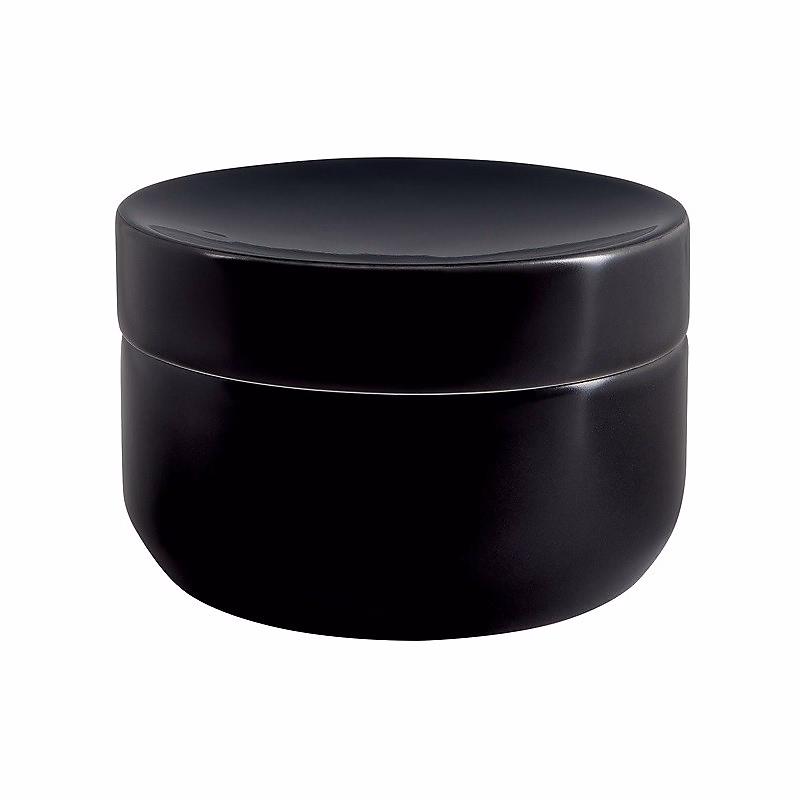 Boîte et support de rangement de salle de bains – Boite à cotons Céramique JARO Noir Spirella