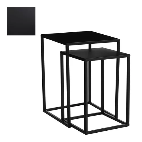 Sellette carrée en métal noir Goa taille 2 - 30 x 30 x 42 cm