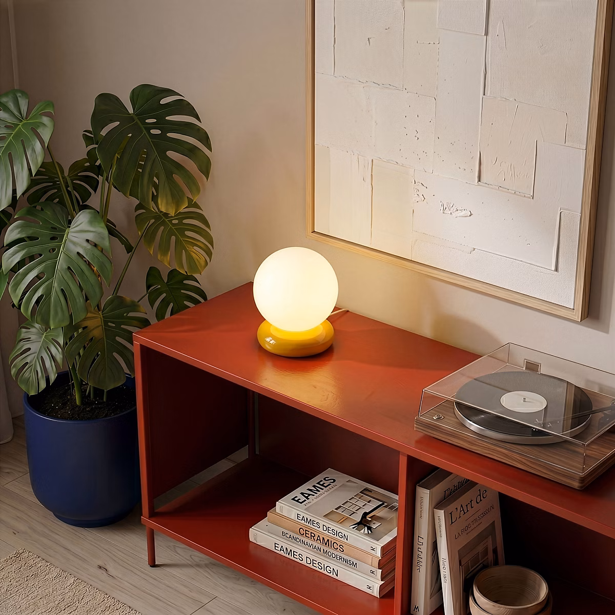 Lampe intérieure – Lampe à poser en verre et céramique jaune Ø15 cm G9 3 W Jumell Dono