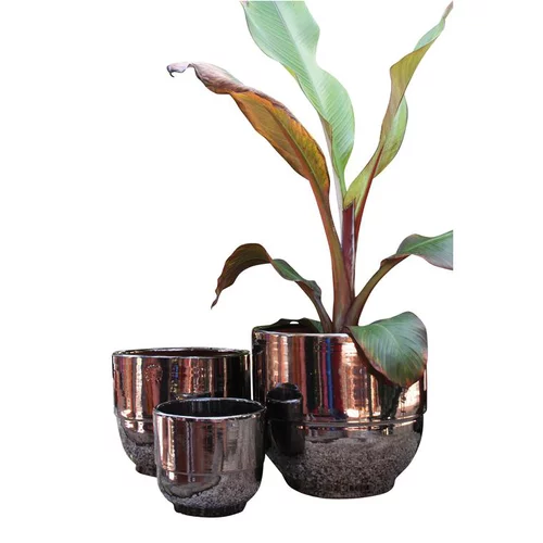Vase Rebord coloris métal H 27 x Ø 30 cm