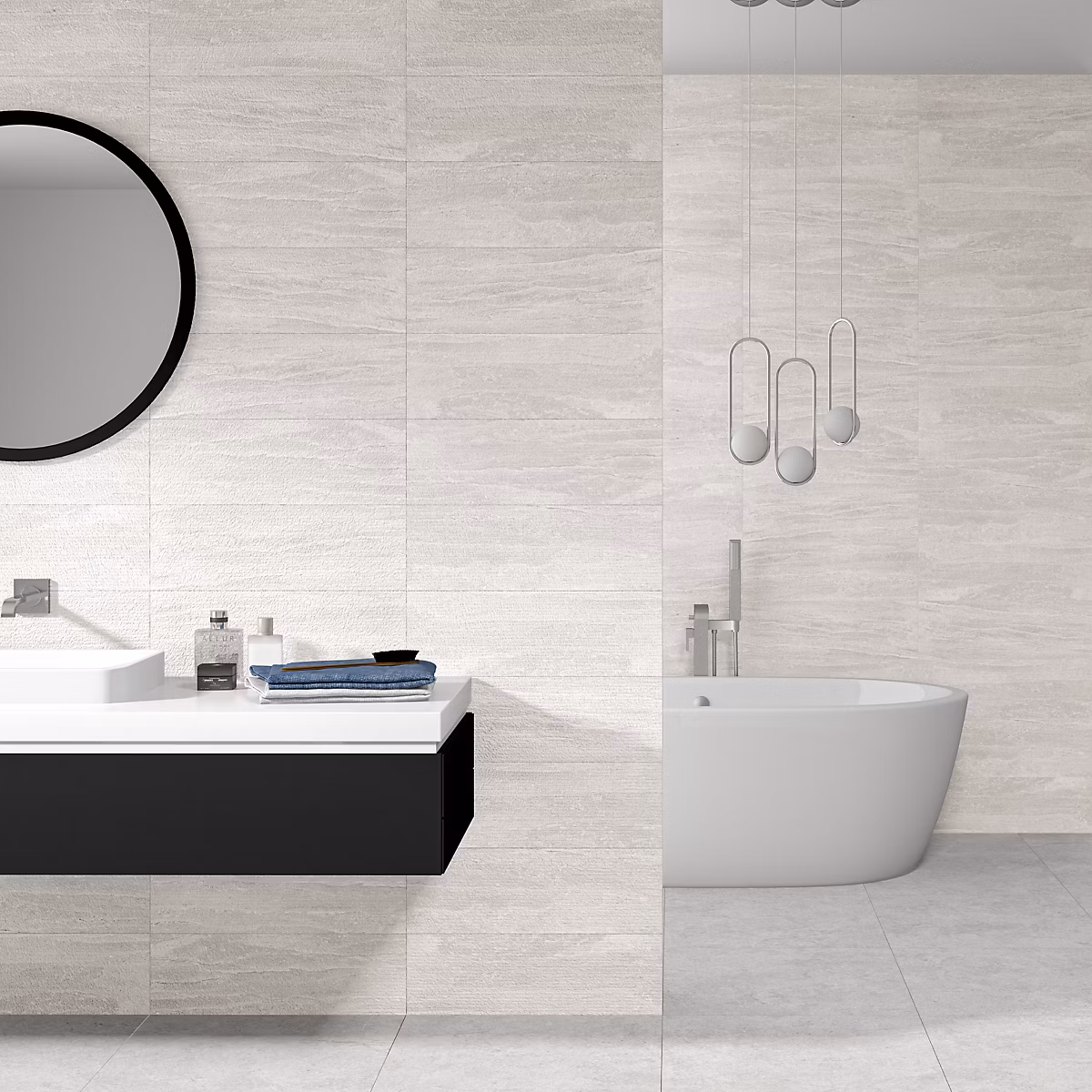 Faïence murale effet pierre blanc mat L.60 x l.20 cm x ép.9 – 5 mm | Althea