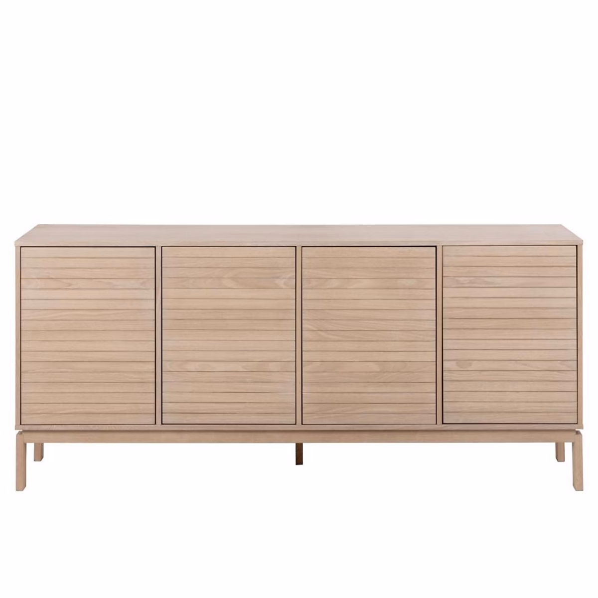 Buffet bas de salle à manger en chêne blanchi 4 portes L180 – LIAC