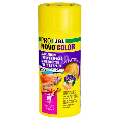 Flocons pour poissons d'aquarium couleurs vives JBL Pronovo Color Flakes M - 250 ml