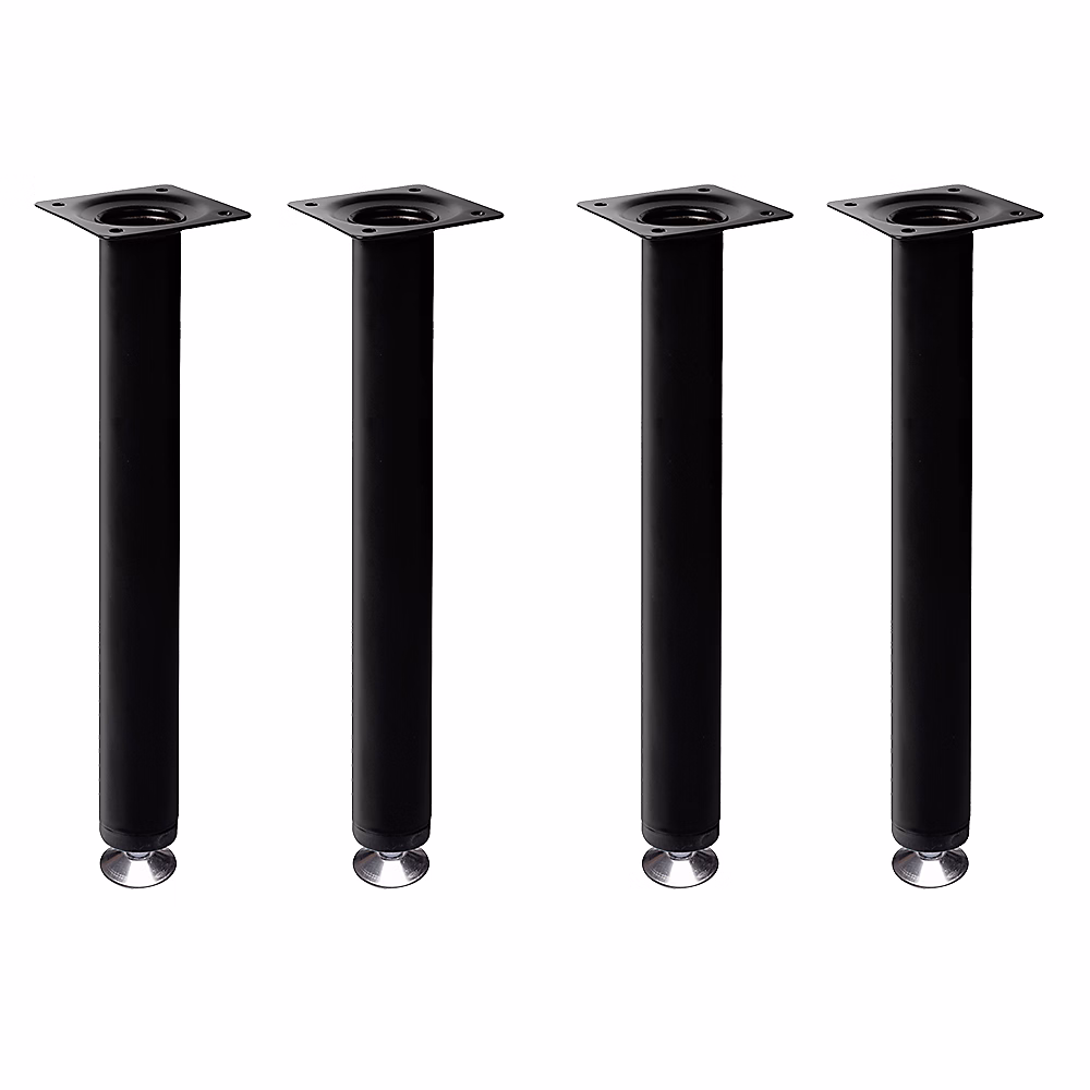 4 un. Pied de table rond en acier diamètre 30mm hauteur 400mm peinture noire avec régulateur de nivellement 15-25mm – Réf. EMPVFDSZH2938233585
