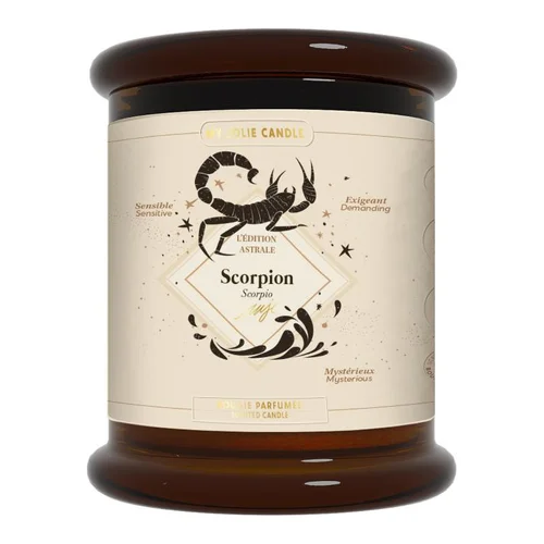 Bougie parfumée pêche poire santal My jolie Candle Astrale scorpion - 300 g
