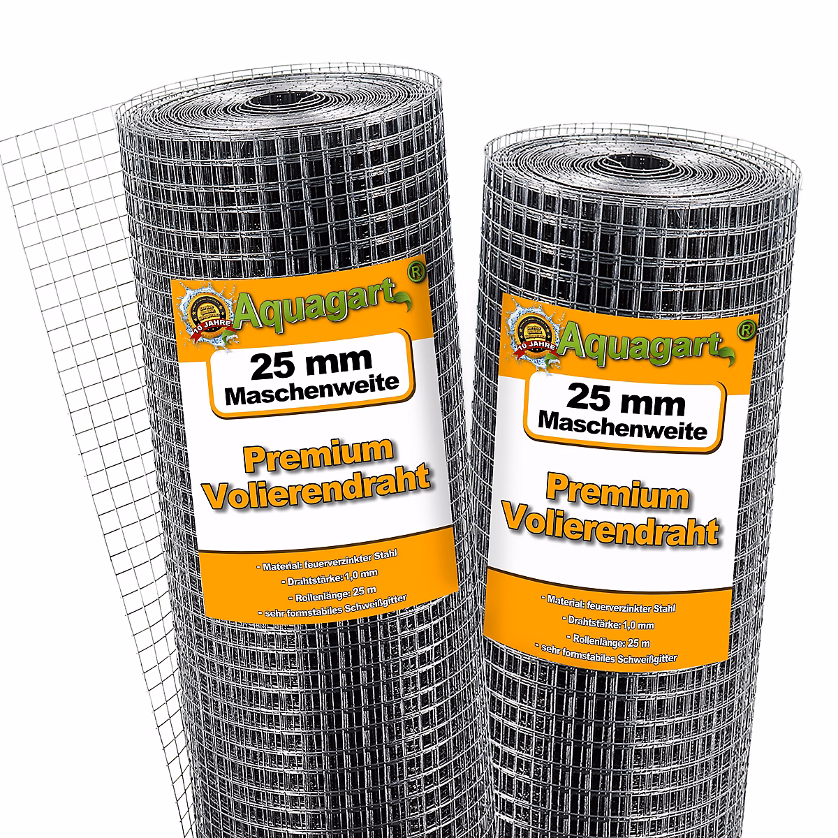 25 m x 1 m grillage pour volière – grille métallique, grillage soudé, grillage noué Aquagart