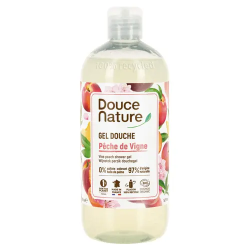 Gel douche bio Douce Nature pêche de vigne - 500 ml