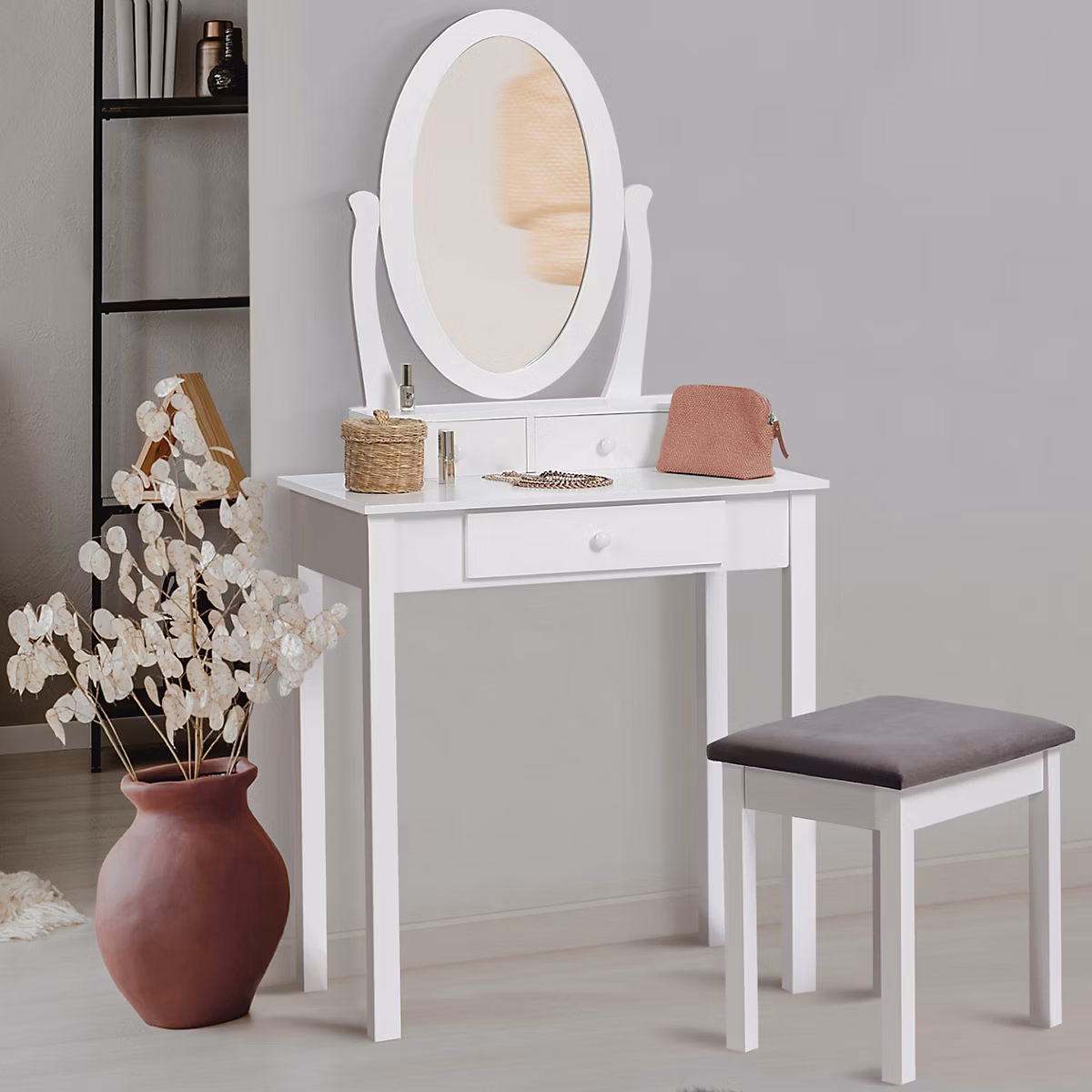 Meuble – Coiffeuse BETTY avec miroir et tabouret