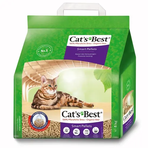 Litière végétale agglomérante pour chat Cat’s Best Smart Pellets 10 L - 5 kg