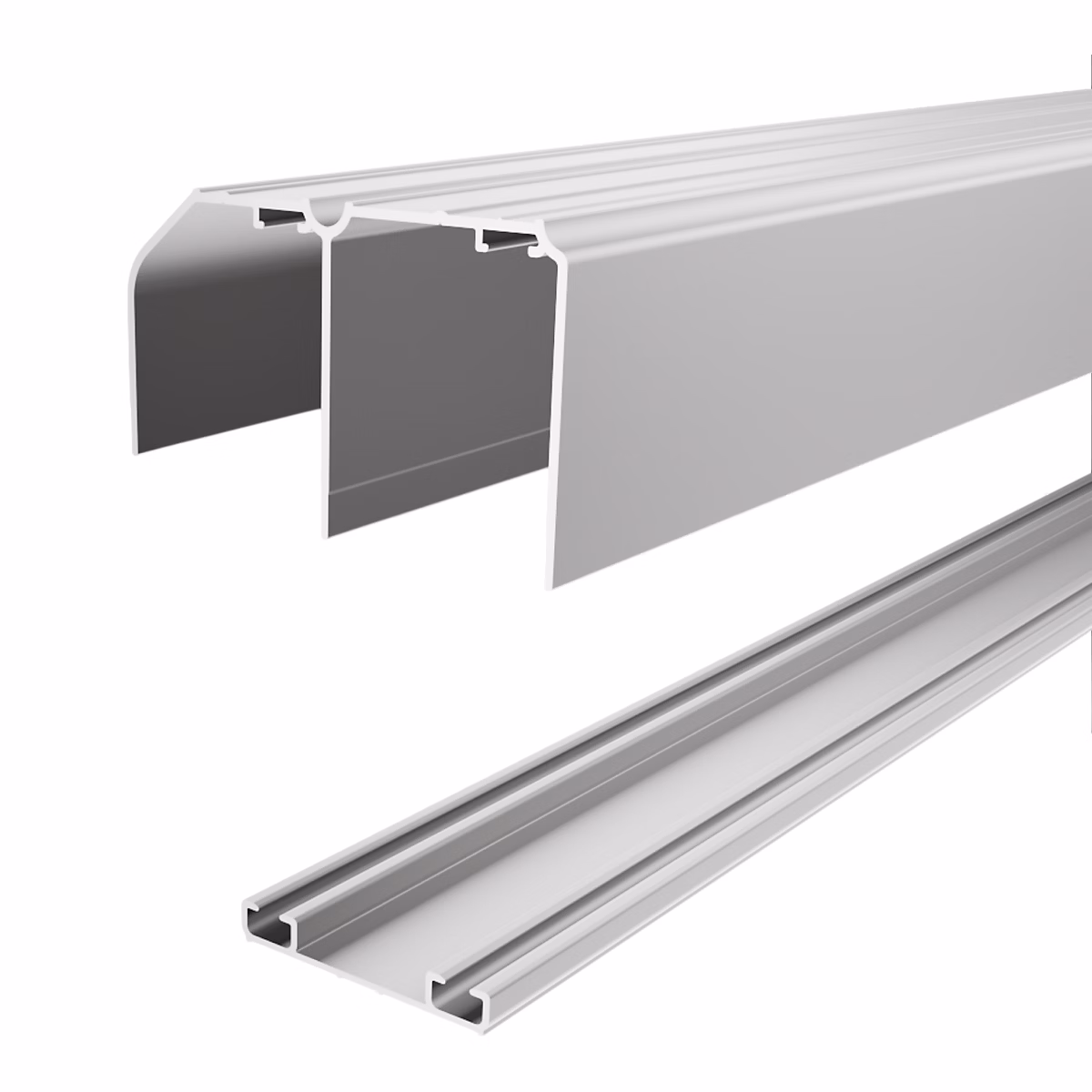 Porte de placard – Kit rails de portes coulissantes aluminium GoodHome Arius gris l.150 cm