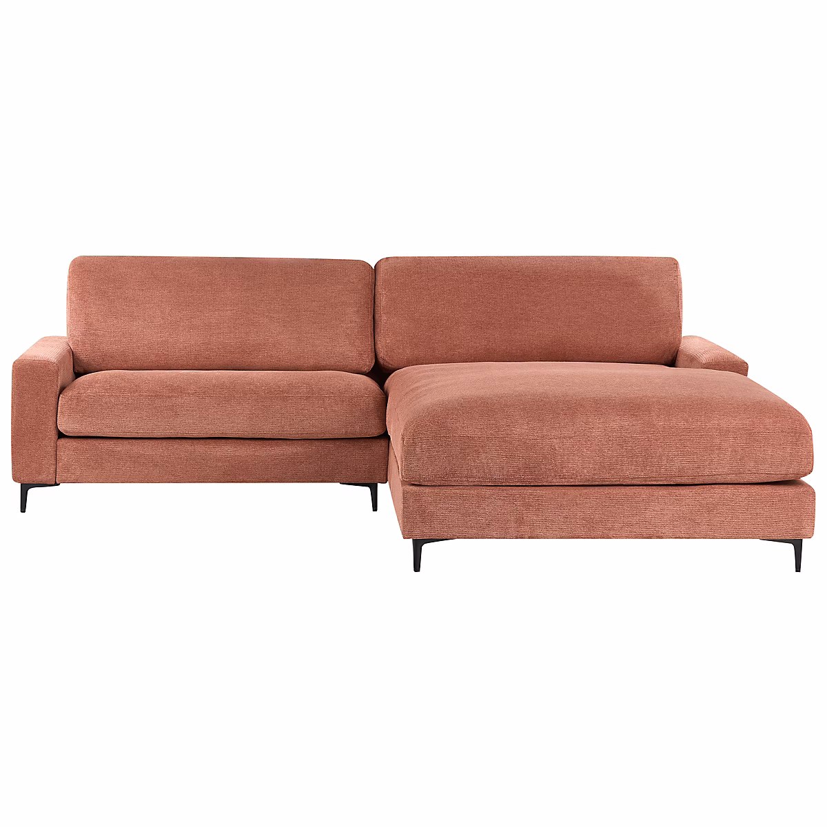 Canapé d'angle 3 places MALOY Tissu Rouge clair Côté gauche – Réf. UIZAVPTNW6117196021
