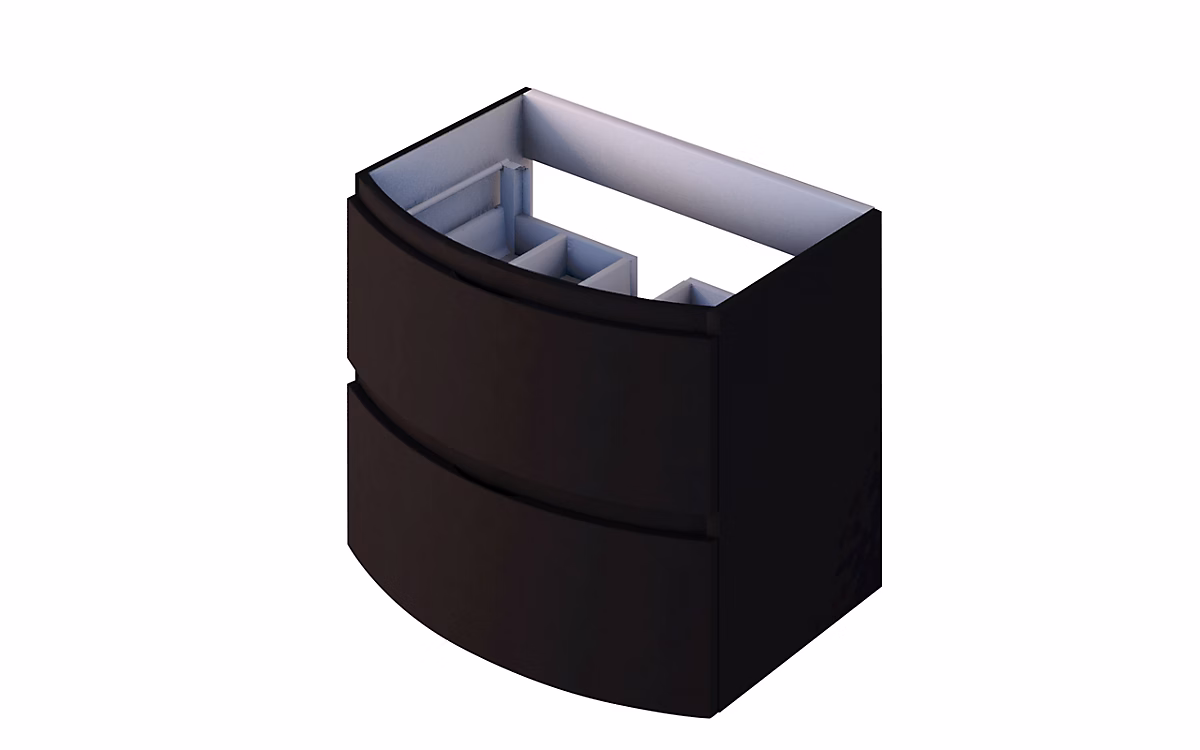 Meuble sous vasque l.69 cm – noir mat, Vague