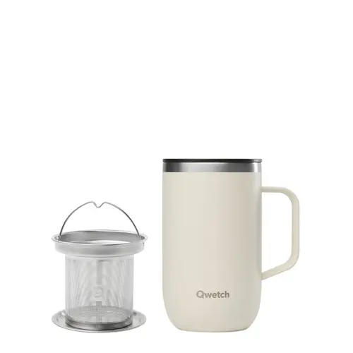 Mug isotherme en inox recyclé Qwetch Active Matt sable - 470 ml