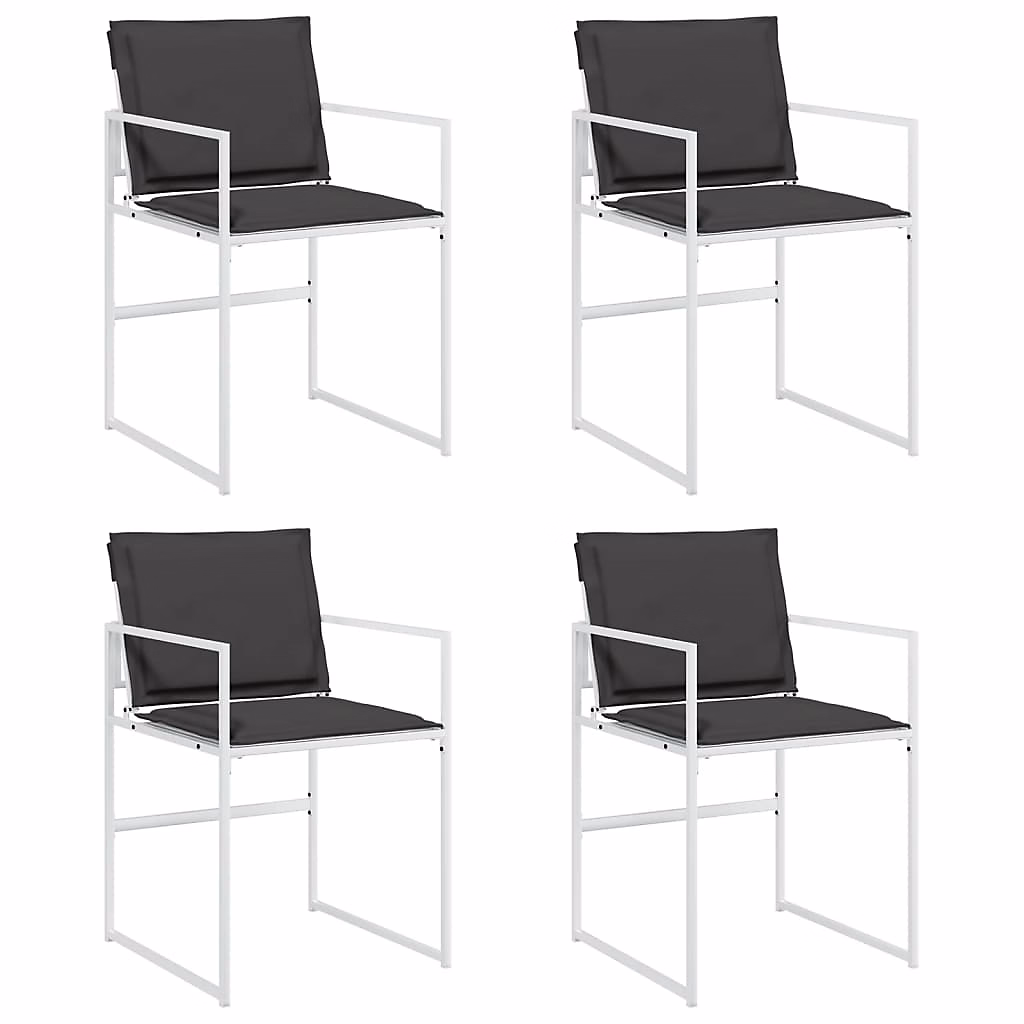 Chaises de jardin avec coussins lot de 4 blanc acier/textilène vidaXL – Réf. OLZCPKPFV2010562186