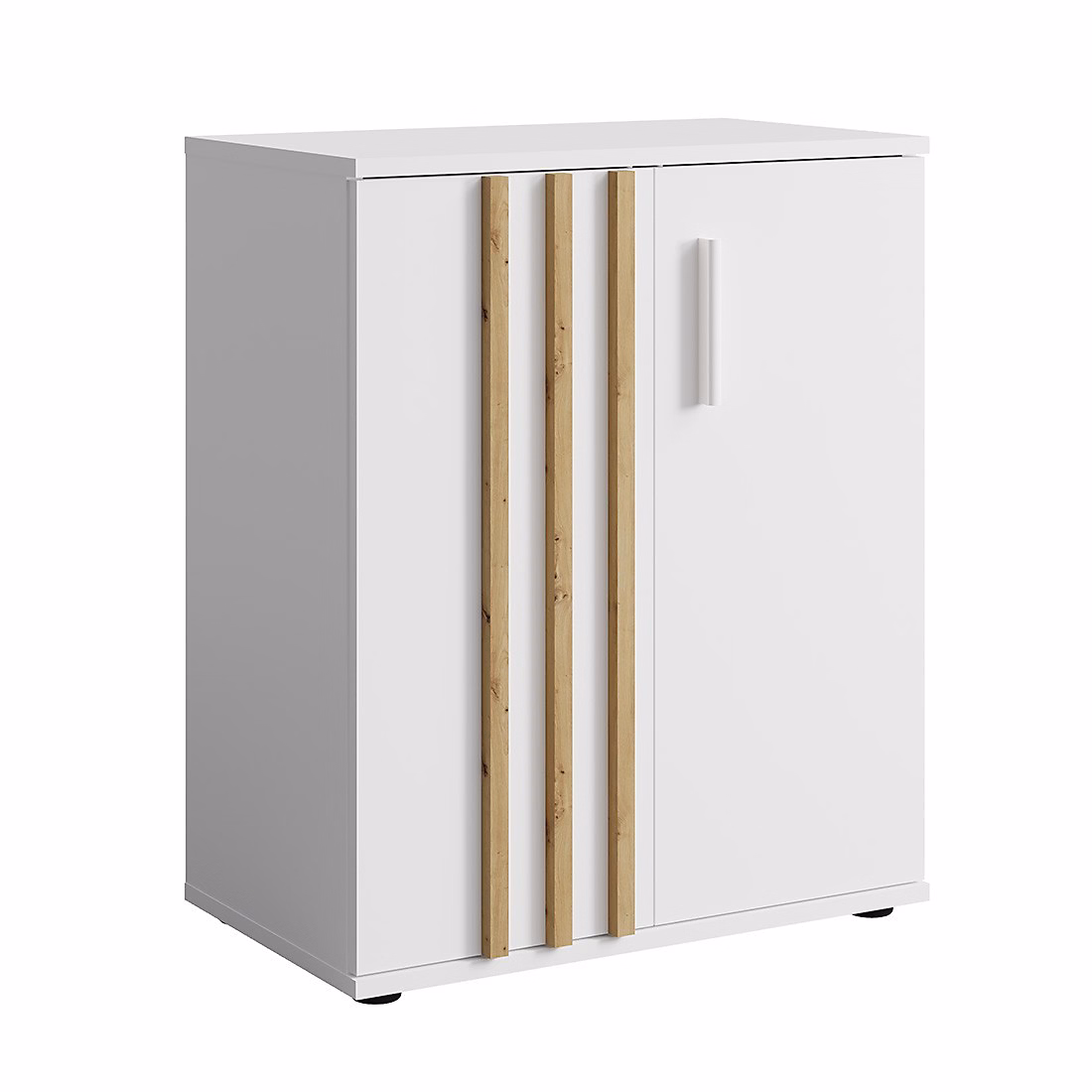 Commode VARIA – 2 Portes | Design moderne coloris blanc et chene artisan