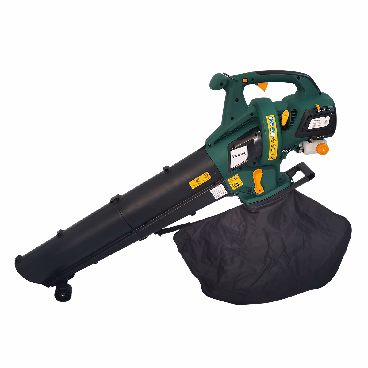 Aspirateur souffleur broyeur thermique 30 cm³ 600 m³/h ratio de broyage 10:1 avec sac 40 L | Aspirateur souffleur broyeur
