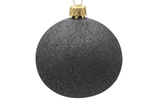 Suspension boule décorative coloris noir en verre - Ø 7 cm
