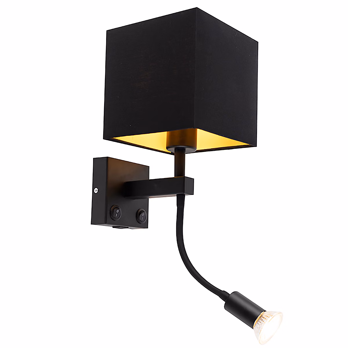 Applique murale intelligente noire avec USB | Wifi A60 et GU10 – Zeno