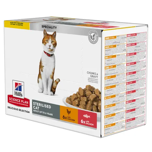 Pack de sachets pour chat stérilisé Hill’s - 12 x 85 gr