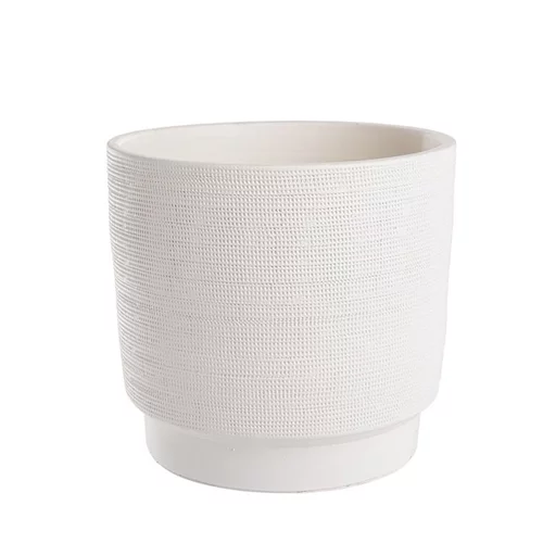 Cache-pot coloris blanc Madeira - 24 x 22 cm