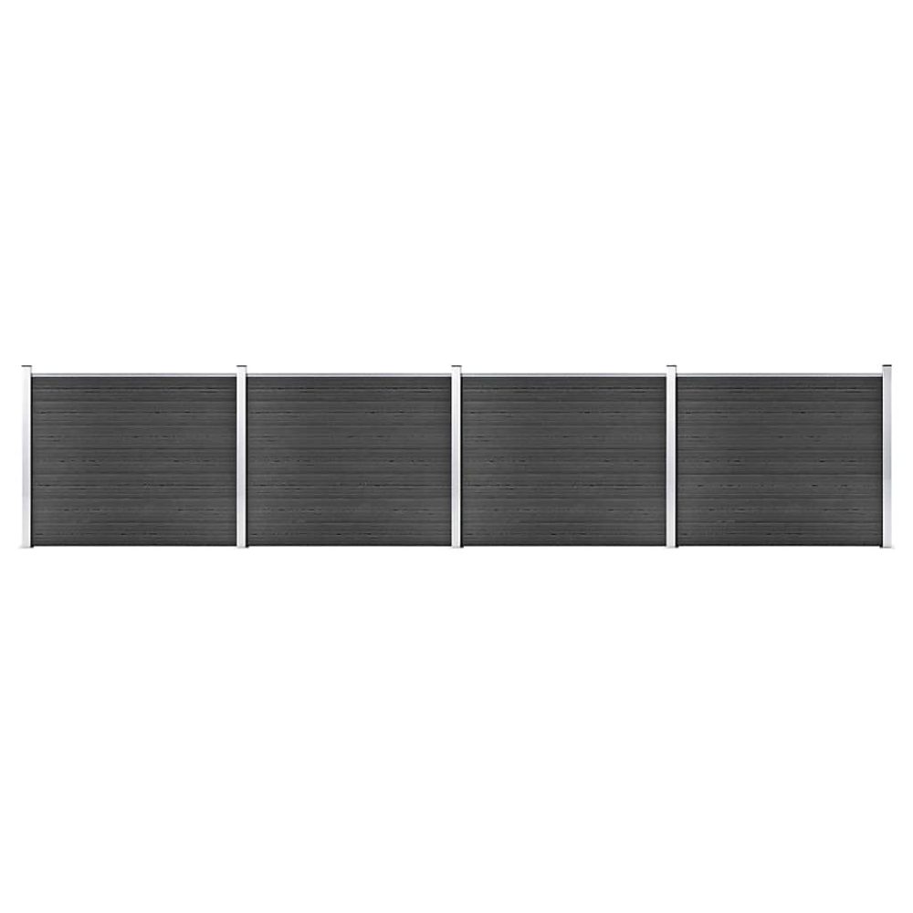 Ensemble de panneau de clôture WPC 699 × 146 cm Gris vidaXL