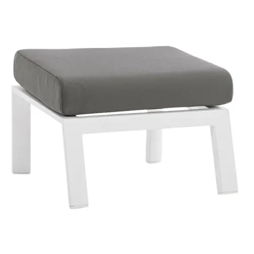 Pouf ottoman Kledi en aluminium, teinte pelican - BIZZOTTO Kledi