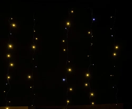 Rideau lumineux LED à lumière fixe blanc sur secteur - 2 m