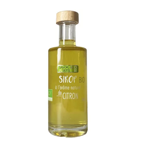 Sirop arôme naturel de citron Bio Savor & Sens - Bouteille 25 cl