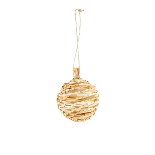 Boule beige en fibre naturelle - Ø 10 cm