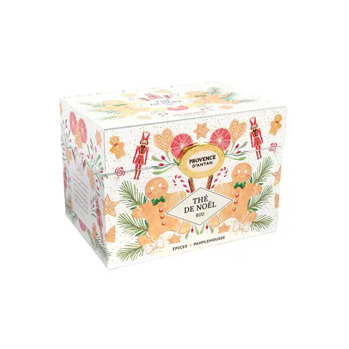 Thé de Noël épices et pamplemousse bio Provence d'Antan - 36 g dans une boîte en métal