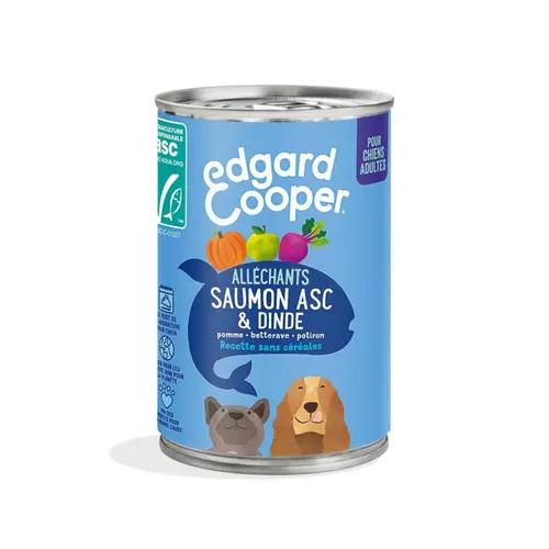 Pâtée pour chien adulte au saumon et à la dinde sans céréales Edgard & Cooper - 400 g