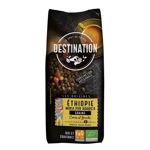 Café Éthiopie moka en grains pur arabica bio Destination - 1 kg