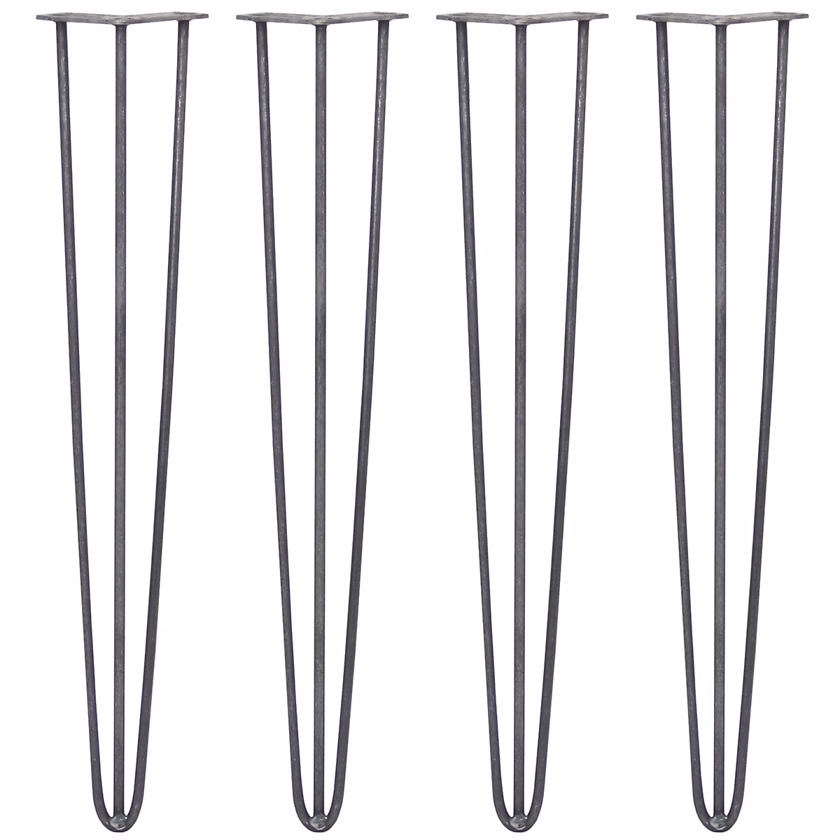 4 Pieds de Table en Épingle à Cheveux – 71cm, 3 Tiges, 10mm