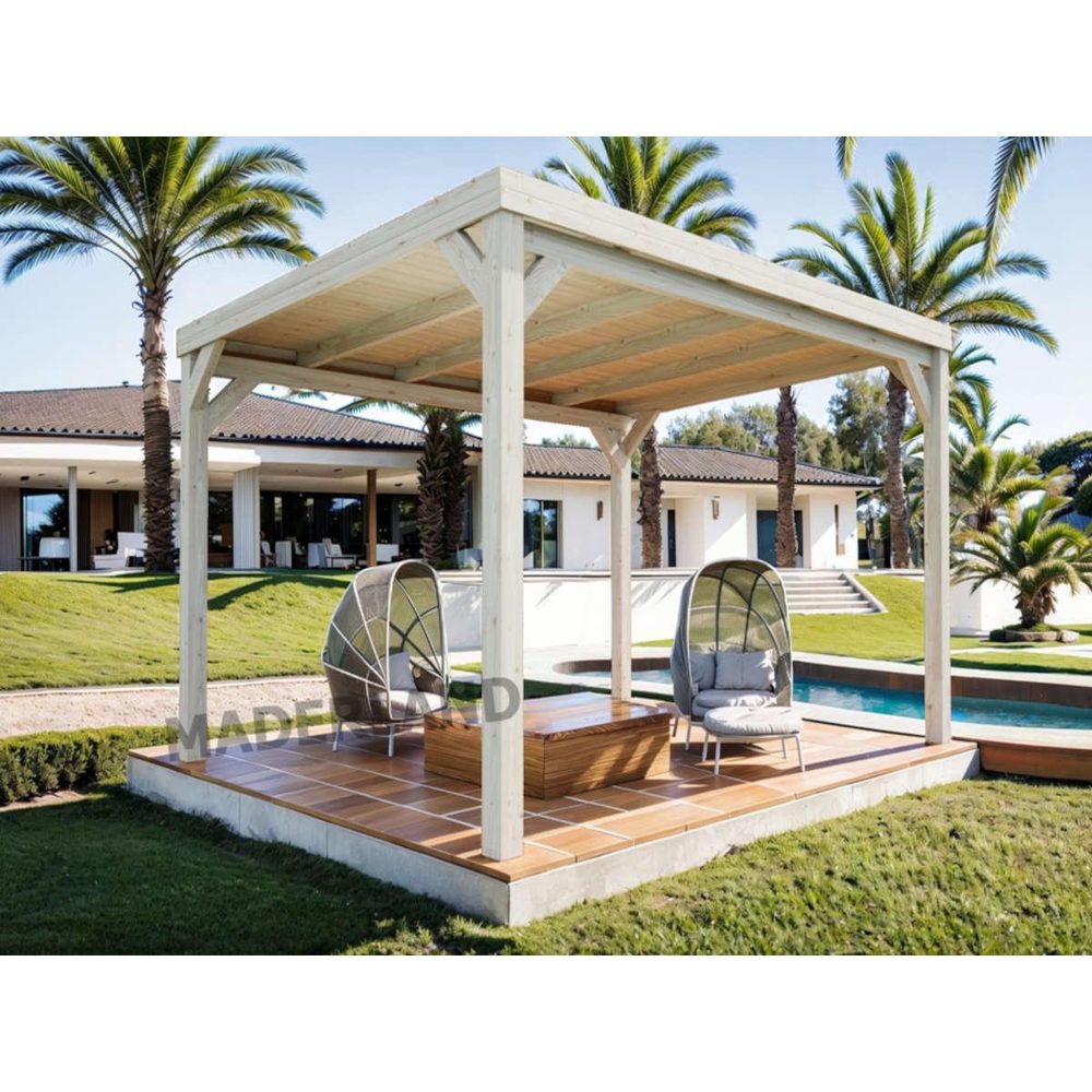 JARDIDECO Pergola en bois strasbourg avec toit 600 x 400 cm - maderland