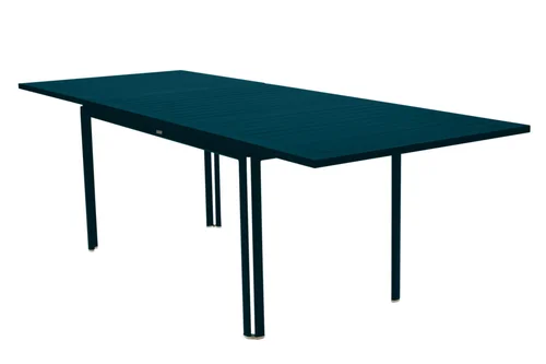 Table Costa à rallonges coloris bleu en aluminium Fermob - 160/240 x 91 cm