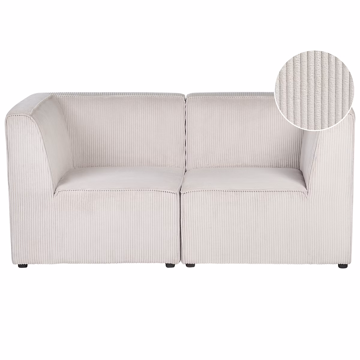 Canapé modulable 2 places LEMVIG Velours côtelé Beige – Réf. LOSITDAQY3456839956