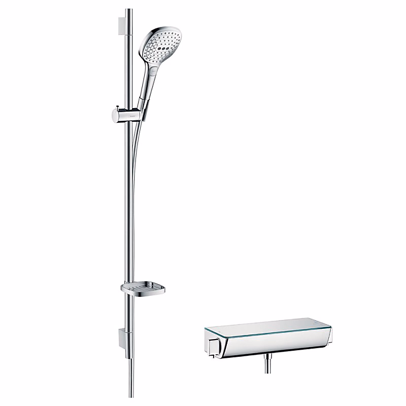 Ensemble douche HANSGROHE Raindance Select E 120 3 jets + mitigeur thermostatique Ecostat Select + Barre 90 cm – Réf. RVTZHVBEL1527513639