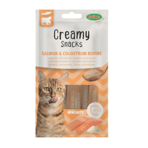Friandise en crème pour chat saumon et colostrum bovin Bubimex Creamy x 4 - 60 g