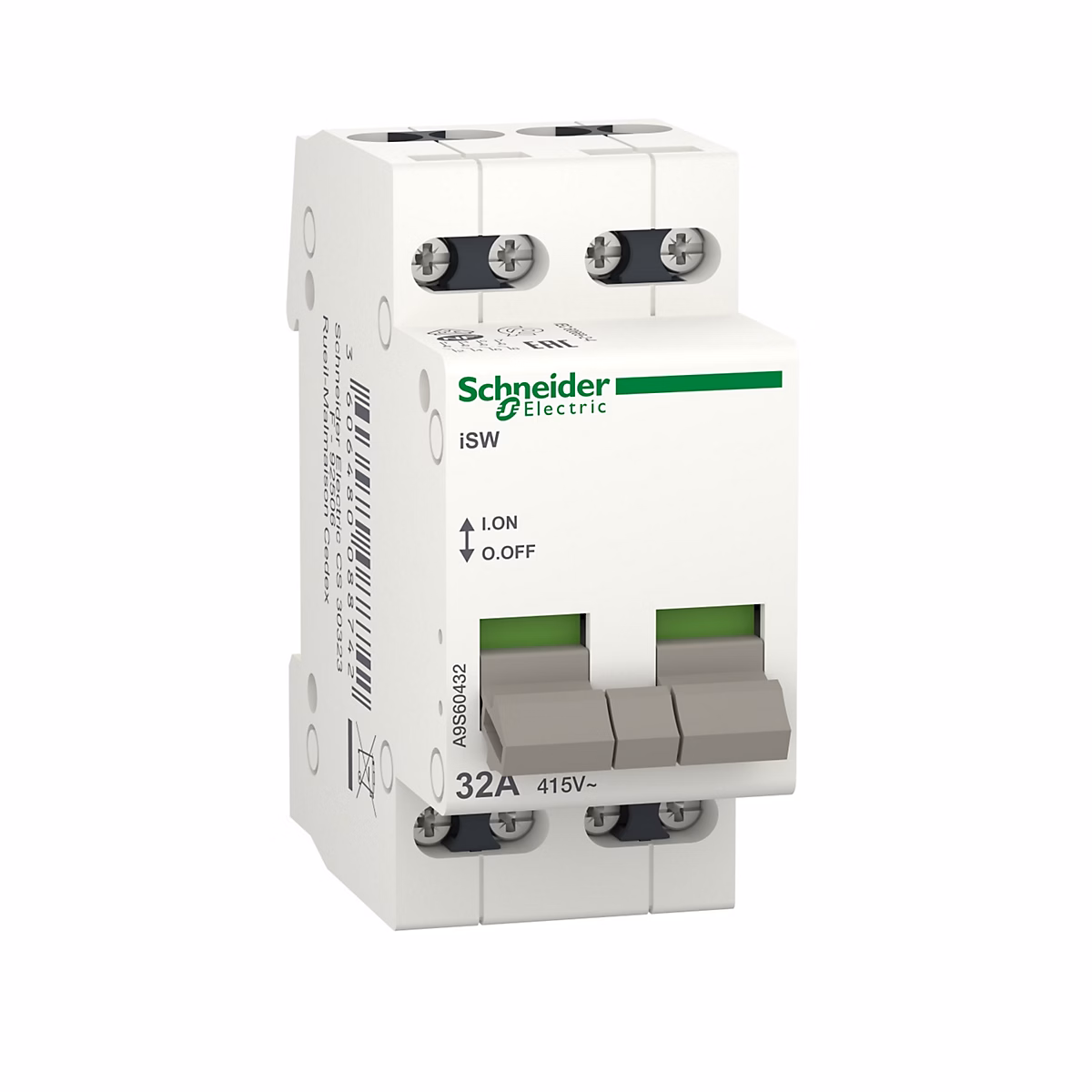 A9s60432 Schneider – Interrupteur Modulaire On/off, 4p, 32a, 415vca, Acti 9 Isw