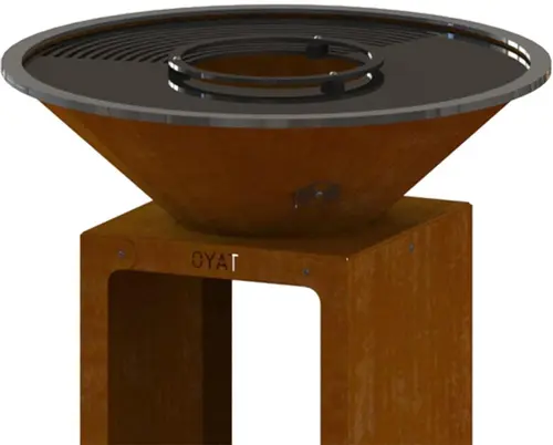 Mini rebord de rétention pour brasero B.B.O D.58-D.68 Oyat coloris gris en acier brut - Ø 26 cm