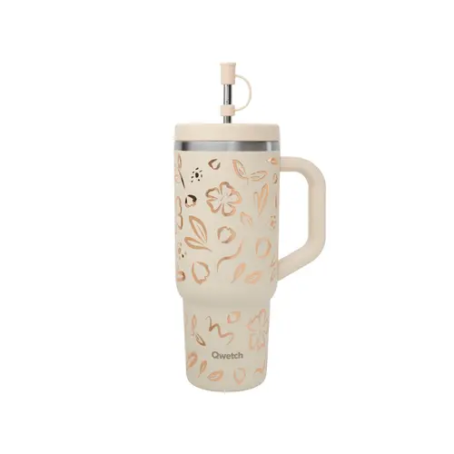 Travel cup isotherme en inox Qwetch Moani sable - 900 ml