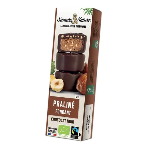 Minis rochers pralinés noisette enrobés de chocolat noir 45 g