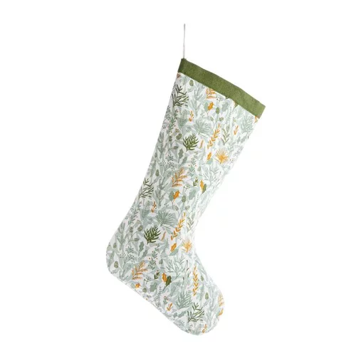 Chaussette de Noël à suspendre coloris multicolore en coton - 20 x 52 cm