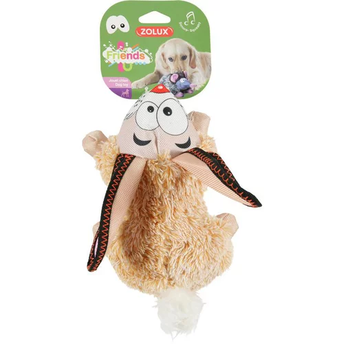 Jouet peluche sonore lapin beige 25,5x16x11 cm