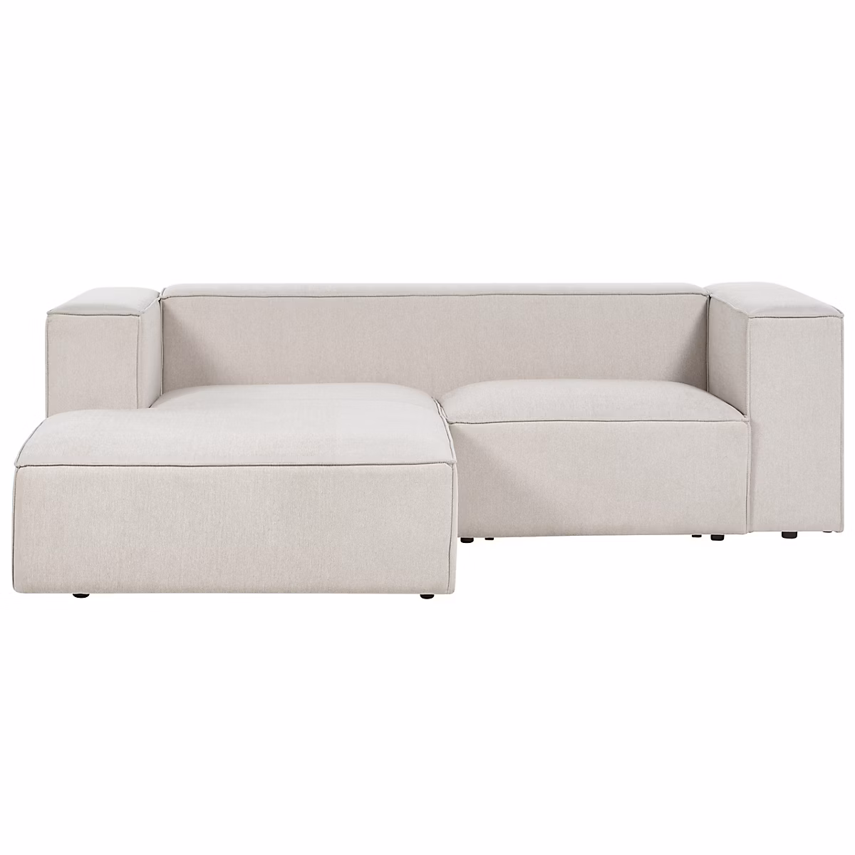 Canapé d'angle 2 places VERNON Tissu Beige clair Côté droit – Réf. LOEQODRJZ0587319347